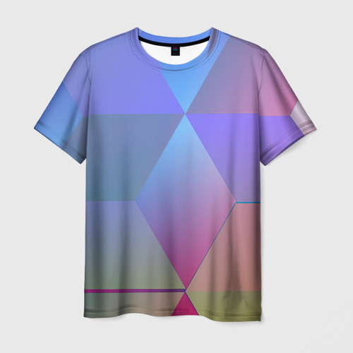 Мужская футболка 3D Крупные квадраты, цвет 3D печать