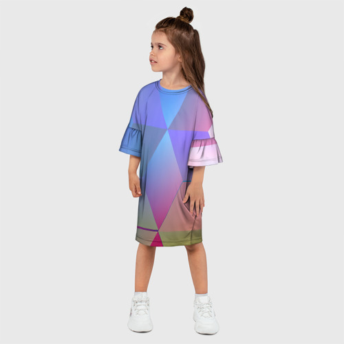Детское платье 3D Крупные квадраты, цвет 3D печать - фото 3