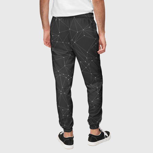 Мужские брюки 3D Контурный Многоугольник На Чёрном Фоне, цвет 3D печать - фото 5