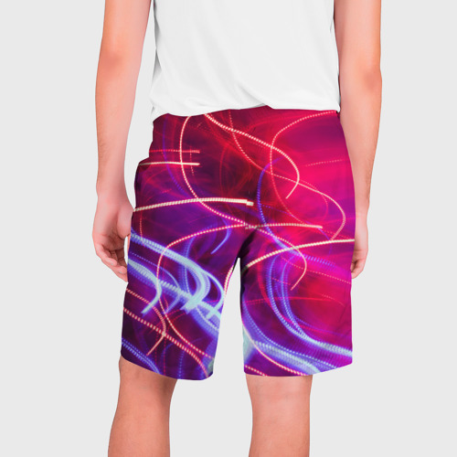 Мужские шорты 3D Неоновые линии и фонари - Красный, цвет 3D печать - фото 2