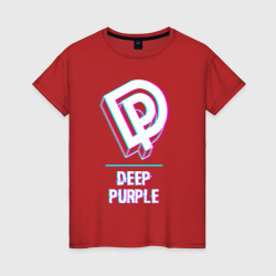 Светящаяся женская футболка Deep Purple Glitch Rock