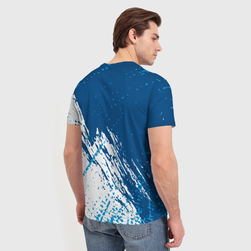 Мужская футболка 3D с принтом Napoli / краска, вид сзади #2