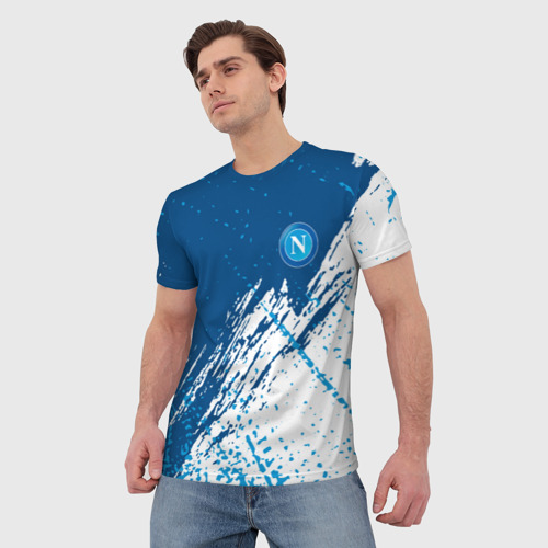 Мужская футболка 3D с принтом Napoli / краска, фото на моделе #1