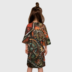 Детское платье 3D Механистическая композиция с шестерёнками и цепью в стиле Стимпанк - фото 2