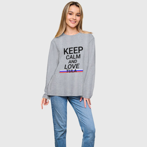 Женский лонгслив oversize хлопок Keep calm Tula Тула, цвет меланж - фото 3