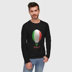 Мужской лонгслив хлопок 3d aerostat Italy flag - фото 3