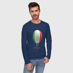 Мужской лонгслив хлопок 3d aerostat Italy flag - фото 3
