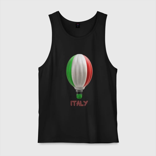 Мужская майка хлопок 3d aerostat Italy flag