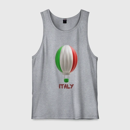 Мужская майка хлопок 3d aerostat Italy flag
