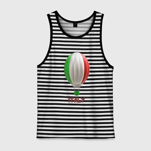 Мужская майка хлопок 3d aerostat Italy flag