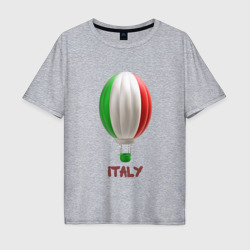 Мужская футболка хлопок Oversize 3d aerostat Italy flag