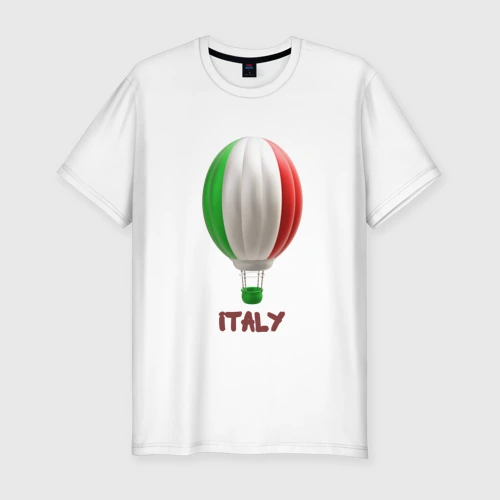 Мужская футболка хлопок Slim 3d aerostat Italy flag