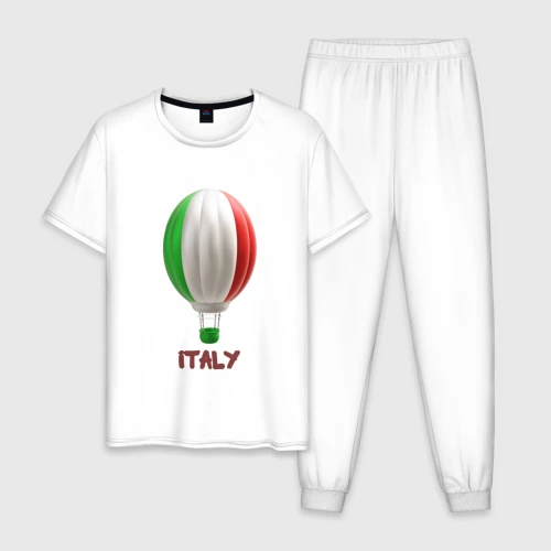 Мужская пижама с белой футболкой хлопок 3d aerostat Italy flag