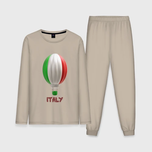 Мужская пижама с лонгсливом хлопок 3d aerostat Italy flag