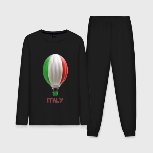 Мужская пижама с лонгсливом хлопок 3d aerostat Italy flag