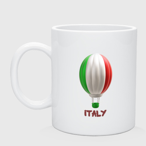 Кружка керамическая с принтом 3d aerostat Italy flag, вид спереди #2
