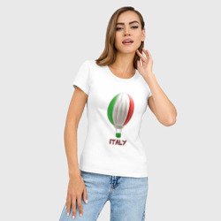 Женская футболка хлопок Slim 3d aerostat Italy flag - фото 2