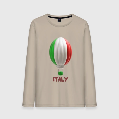 Мужской лонгслив хлопок 3d aerostat Italy flag