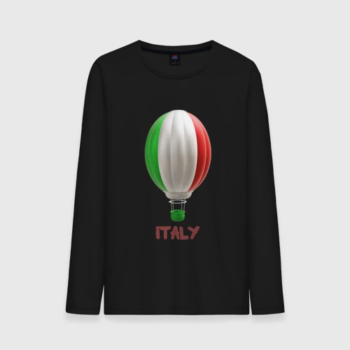 Мужской лонгслив хлопок 3d aerostat Italy flag