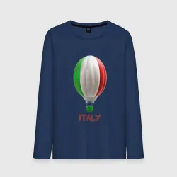 Мужской лонгслив хлопок 3d aerostat Italy flag