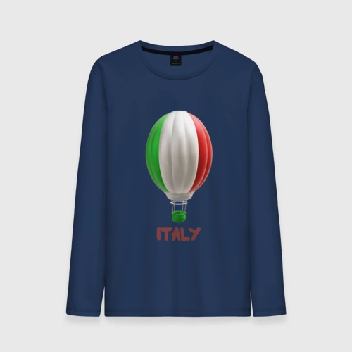 Мужской лонгслив хлопок 3d aerostat Italy flag