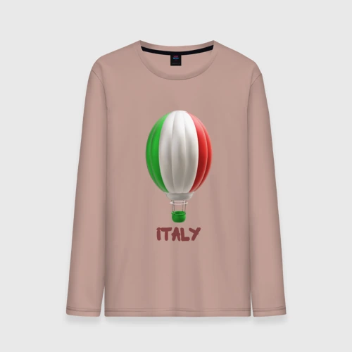 Мужской лонгслив хлопок 3d aerostat Italy flag