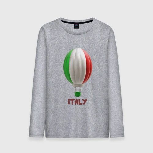 Мужской лонгслив хлопок 3d aerostat Italy flag