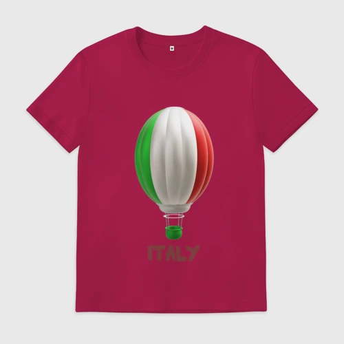 Мужская футболка хлопок 3d aerostat Italy flag