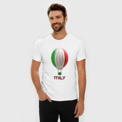 Мужская футболка хлопок Slim 3d aerostat Italy flag - фото 2