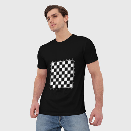 Мужская футболка 3D с принтом Портативная шахматная доска Classic, фото на моделе #1