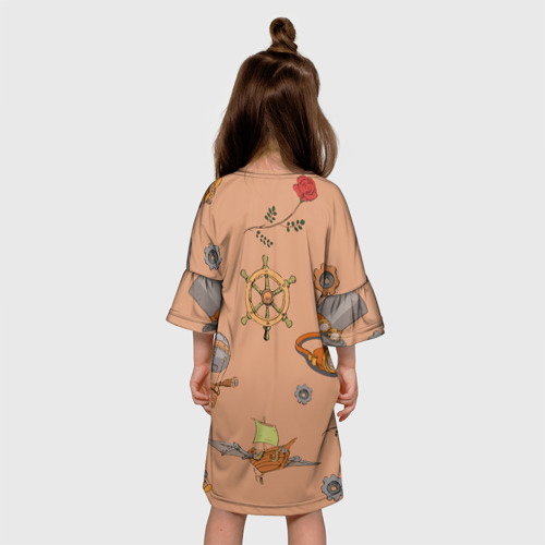 Детское платье 3D Паттерн в стиле Стимпанк Ретро, цвет 3D печать - фото 5