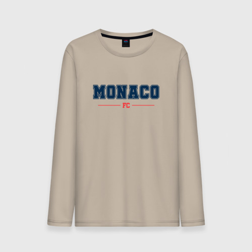 Мужской лонгслив хлопок с принтом Monaco FC Classic, вид спереди #2