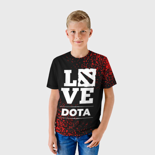Детская футболка 3D с принтом Dota Love Классика, фото на моделе #1