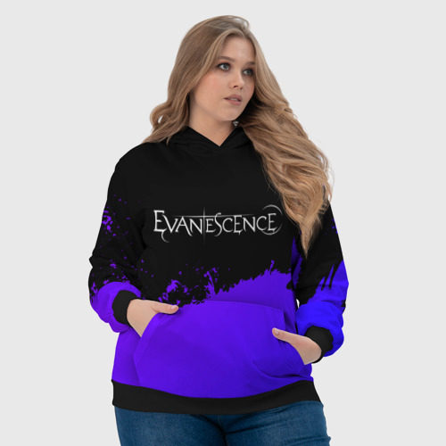 Женская толстовка 3D Evanescence Purple Grunge, цвет 3D печать - фото 6