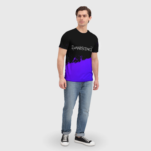 Мужская футболка 3D Evanescence Purple Grunge, цвет 3D печать - фото 5