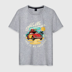Summer car  Авто на пляже – Мужская футболка хлопок с принтом купить со скидкой в -20%