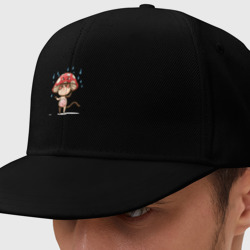Кепка снепбек с прямым козырьком Кот в шляпе гриба