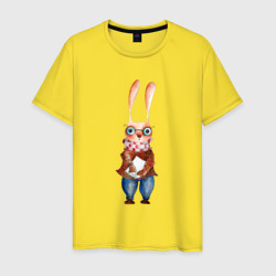 Мужская футболка хлопок Кролик в очках