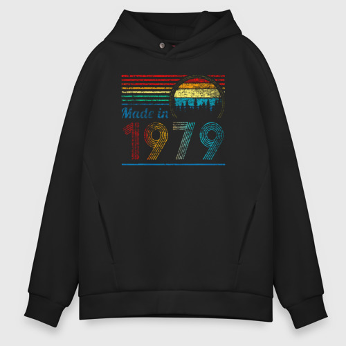 Мужское худи Oversize хлопок Создано в 1979, цвет черный