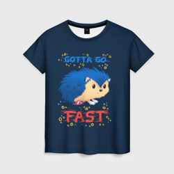 Little Sonic gotta go fast – Женская футболка 3D с принтом купить со скидкой в -26%