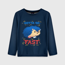 Детский лонгслив 3D Little Sonic gotta go fast