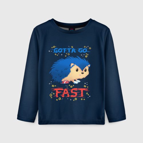 Детский лонгслив 3D Little Sonic gotta go fast, цвет 3D печать