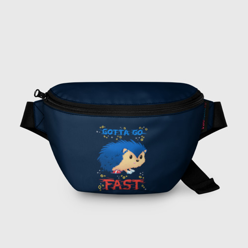 Поясная сумка 3D с принтом Little Sonic gotta go fast, вид спереди #2