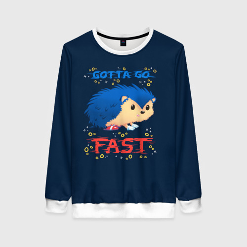 Женский свитшот 3D Little Sonic gotta go fast, цвет 3D печать