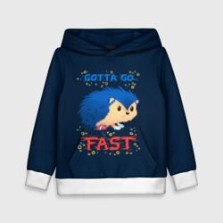 Детская толстовка 3D Little Sonic gotta go fast