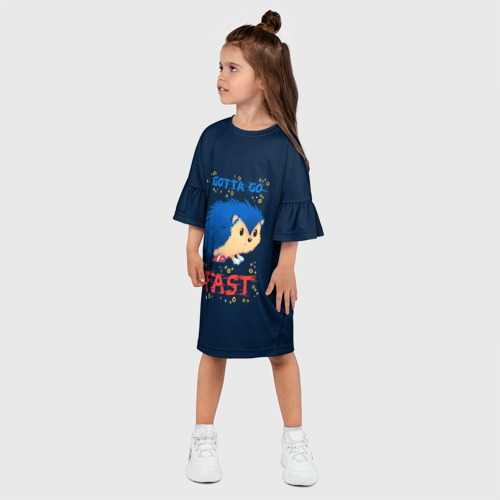 Детское платье 3D Little Sonic gotta go fast - фото 3