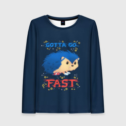 Женский лонгслив 3D Little Sonic gotta go fast