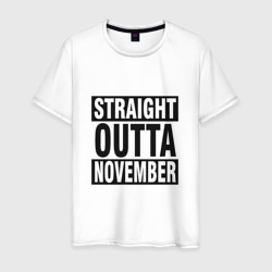Прямо из ноября – Мужская футболка хлопок с принтом купить со скидкой в -20%