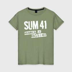 Женская футболка хлопок March Of The Dogs - Sum 41