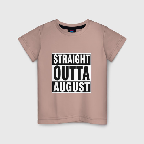 Детская футболка хлопок с принтом Прямо из августа, вид спереди #2